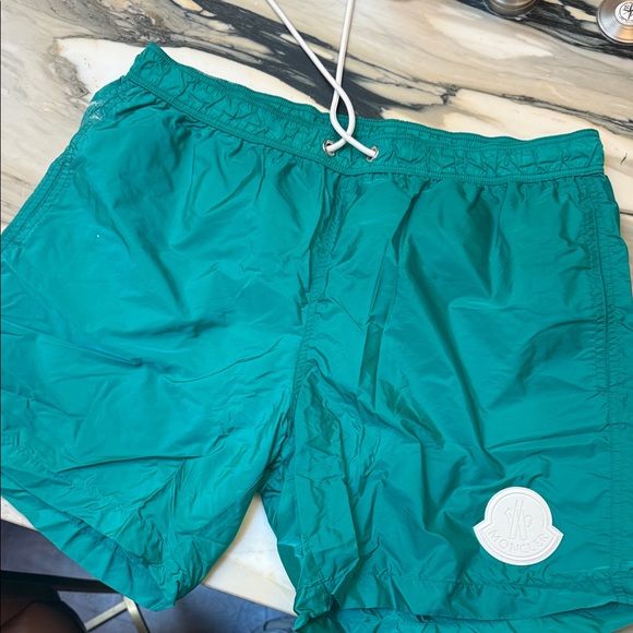 Moncler Men's Teal swim trunks